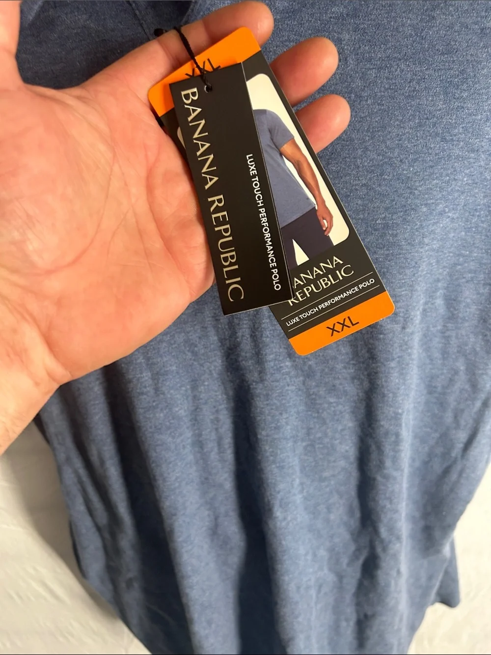 Banana Republic Men's Heather Blue Polo